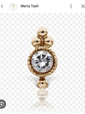 Maria Tash Diamond Four Ball Trinity Threaded flat back stud.